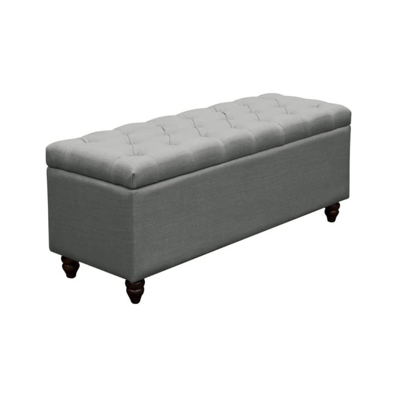 HOMECREST HOMECREST Park Ave Tufted Storage Ottoman Bench pouffe Puffy Couch 2 Seater Sofa for livingroom Bedroom Dark Grey  - Image 1