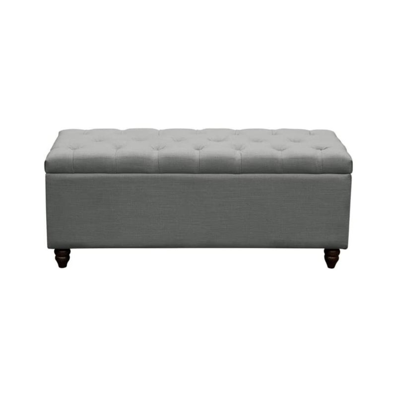 HOMECREST HOMECREST Park Ave Tufted Storage Ottoman Bench pouffe Puffy Couch 2 Seater Sofa for livingroom Bedroom Dark Grey  - Image 4