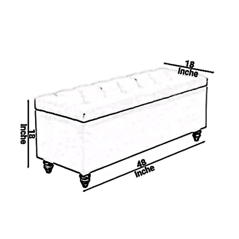HOMECREST HOMECREST Park Ave Tufted Storage Ottoman Bench pouffe Puffy Couch 2 Seater Sofa for livingroom Bedroom Dark Grey  - Image 3