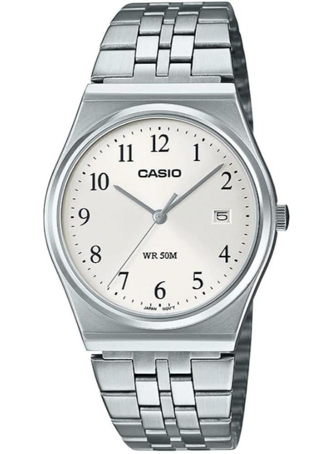 Casio Vintage Unisex Analog Watch – Silver Dial, Silver Stainless Steel Strap - Image 1