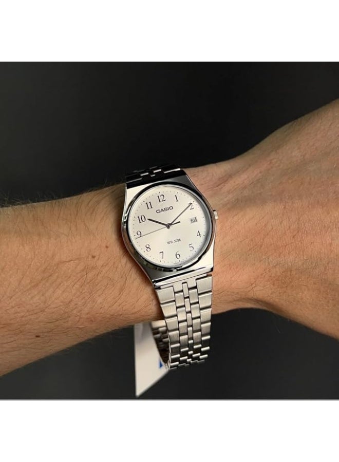 Casio Vintage Unisex Analog Watch – Silver Dial, Silver Stainless Steel Strap - Image 2