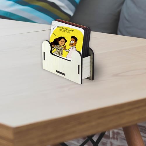 ASHVAH DDLJ Funny Bollywood Dialogues Raj Simran Illustration Printed Tea Coaster Set of 4 COMBO-31 - Image 2