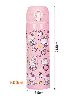 Brain Giggles Giggles Kitty Flask Insulated Thermos Stainless Steel Leakproof Cute Vacuum Flask For Kids 500 Ml  - Image 2