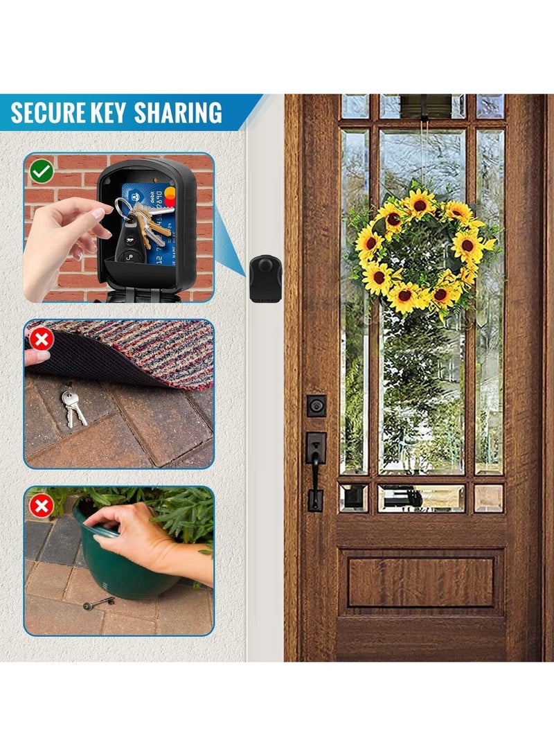 Key Lock Box Extra Large, 4 Digit Lock and Spare Key Combination Key Safe Box Wall Mounted for Outdoor, Waterproof Key Storage Box Cabinets for Home Office Garage School Black - Image 4