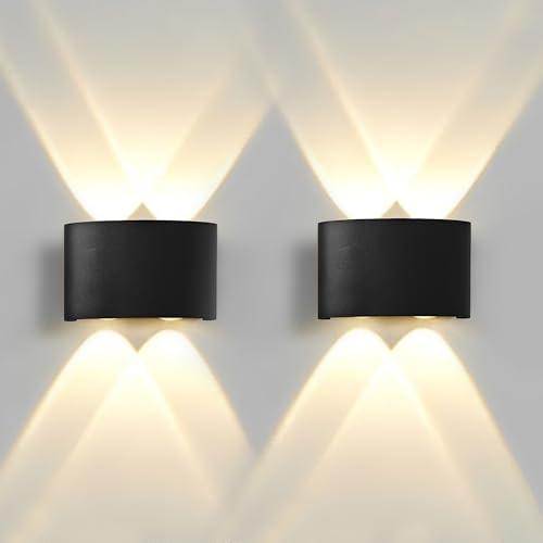 Gesto 4W Waterproof Led Wall Light for Home Decoration – Up Down 2-Way LED Wall Lamp | IP65 Outdoor Fancy Wall Lights for Balcony,Gate,Elevation,Garden,Patio | Decorative Wall Mount Light -Pack of 2 - Image 1