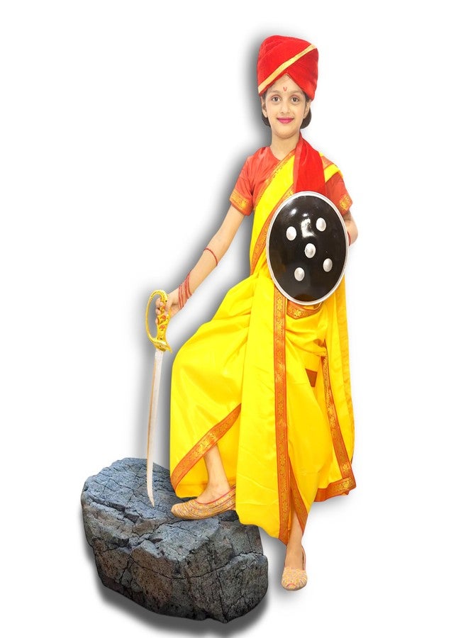 TWINKLE TOTS Rani Lakxmi Bai Dress for Girls Kids Costume With Complete Accessories Jhansi Ki Rani Costume - Image 1