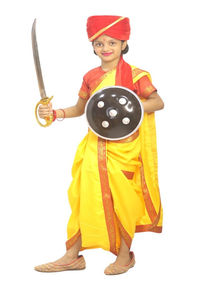 TWINKLE TOTS Rani Lakxmi Bai Dress for Girls Kids Costume With Complete Accessories Jhansi Ki Rani Costume - Image 4