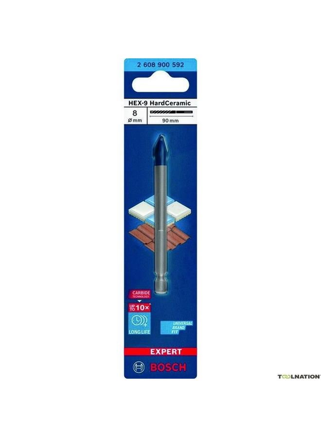 BOSCH Expert Hex-9 Hard Ceramic Drill Bit Silver and Blue 8 x 90mm JE2 608 900 592  - Image 2