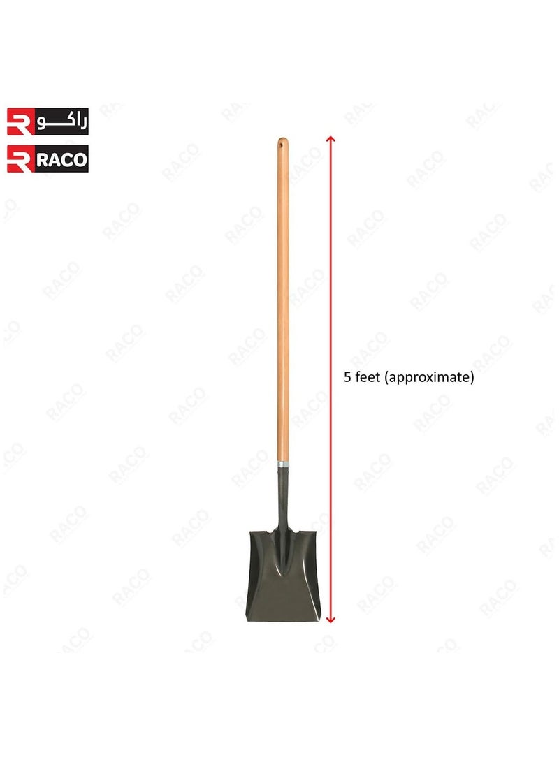 RACO Heavy Duty Wooden Handle Digging Shovel for Gardening, Camping, Off Road, Beach (SQUARE TYPE) - Image 3