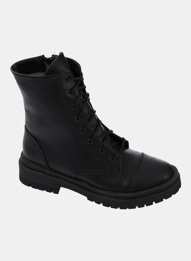 XO Style Leather Ankle Boot -  Black - Image 1