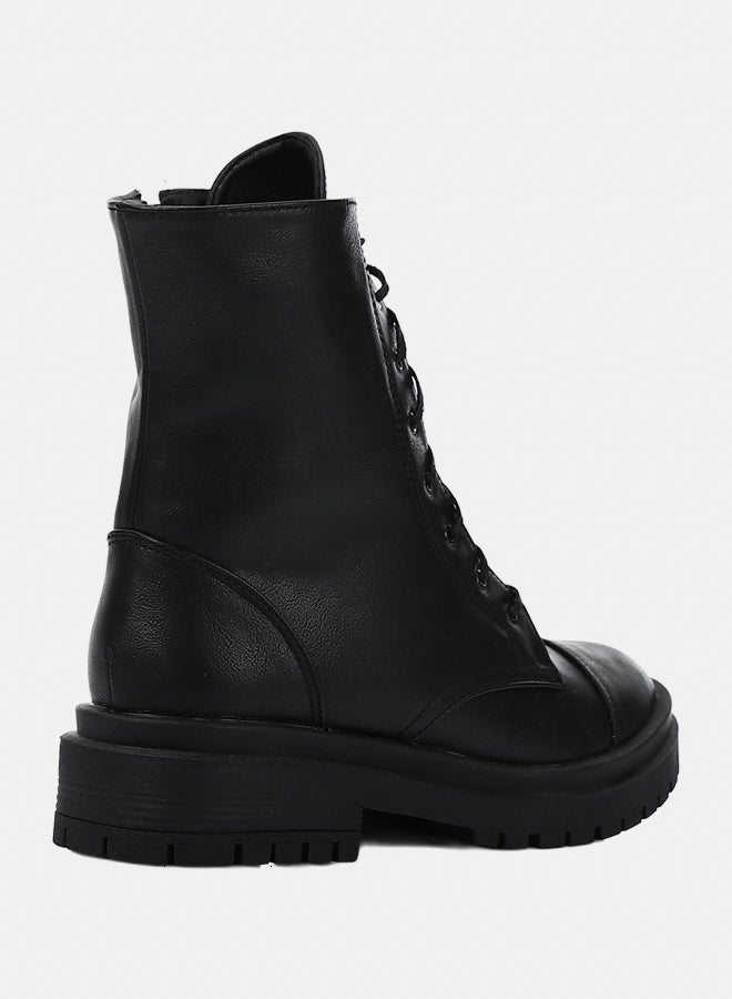 XO Style Leather Ankle Boot -  Black - Image 3