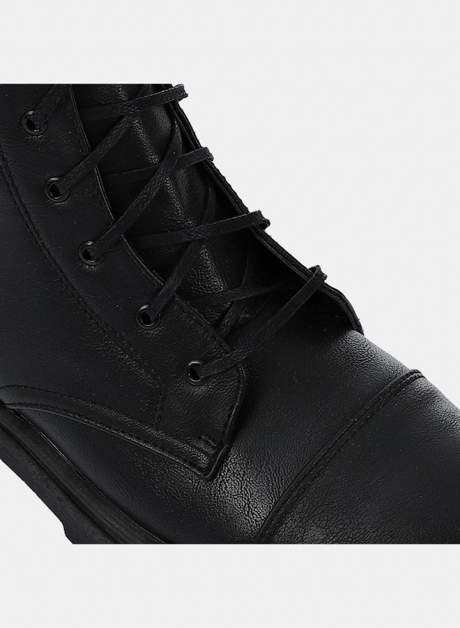 XO Style Leather Ankle Boot -  Black - Image 4