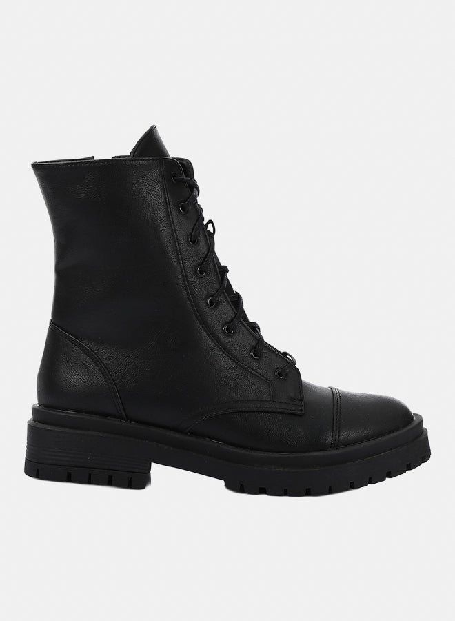 XO Style Leather Ankle Boot -  Black - Image 2