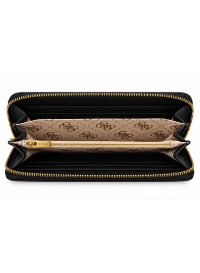 Guess Women's Quilted Leather Zipper Wallet - Black - Image 2
