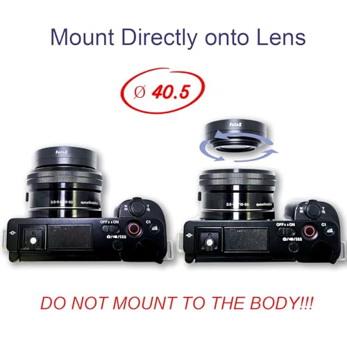 FotoZ 40.5mm 0.75x Mini Wide Angle Conversion Lens(w/Macro), for Sony ZV-1F ZV-E10, ZV-E10 MarkII A6400 A6700 Accessories, Compatible with kit Lens 16-50mm, PZ 16-50mm OSS II (Black) - Image 5
