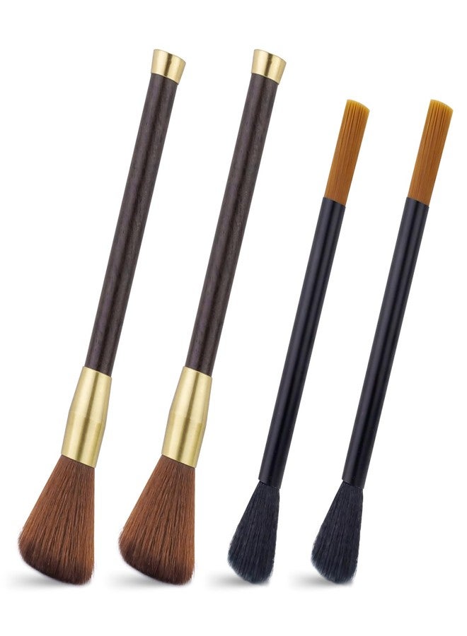 Sekonow 4 Pack Coffee Grinder Cleaning Brush, 2-Sided Brush & Ebony Wood Grinder Cleaner Accessories, Barista Tools for Espresso, Coffee Machine, Keyboard - Image 1