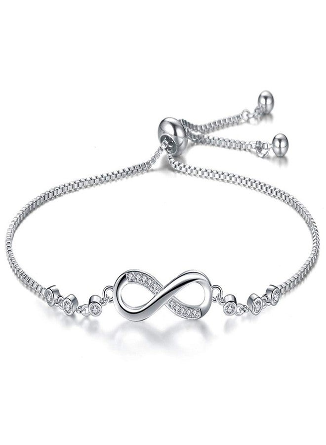 ASHMITA Fashion Infinity Bracelet for Women Silver Bracelet Adjustable Everyday Jewelry - Image 1