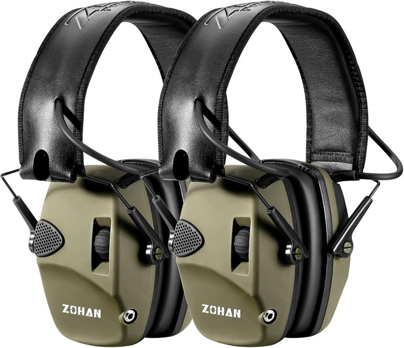 Zohan EM054 Electronic Shooting Ear Protection with 4X Sound Amplification 2 Pack,Slim Active Noise Reduction Earmuffs for Gun Range - Image 1
