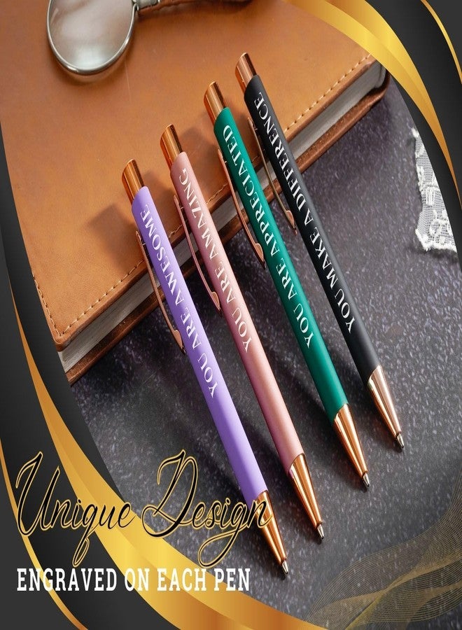 InnoBeta Thank You Pen Appreciation Gifts for Women, Awesome, Ballpoint Pen Set of 4, for Coworker Therapist Employee Friends - Image 2