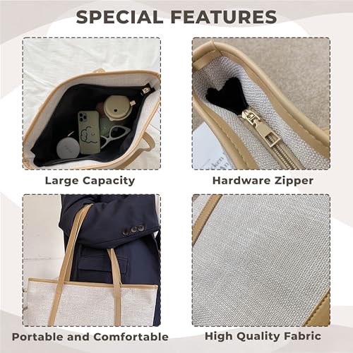 Kraptick Tote Bags – Stylish Shoulder Tote Bag Everyday Use For Women, Reusable Compact Tote Bag Perfect as a Grocery, Shopping Bags for Grocery (Off White) - Image 5