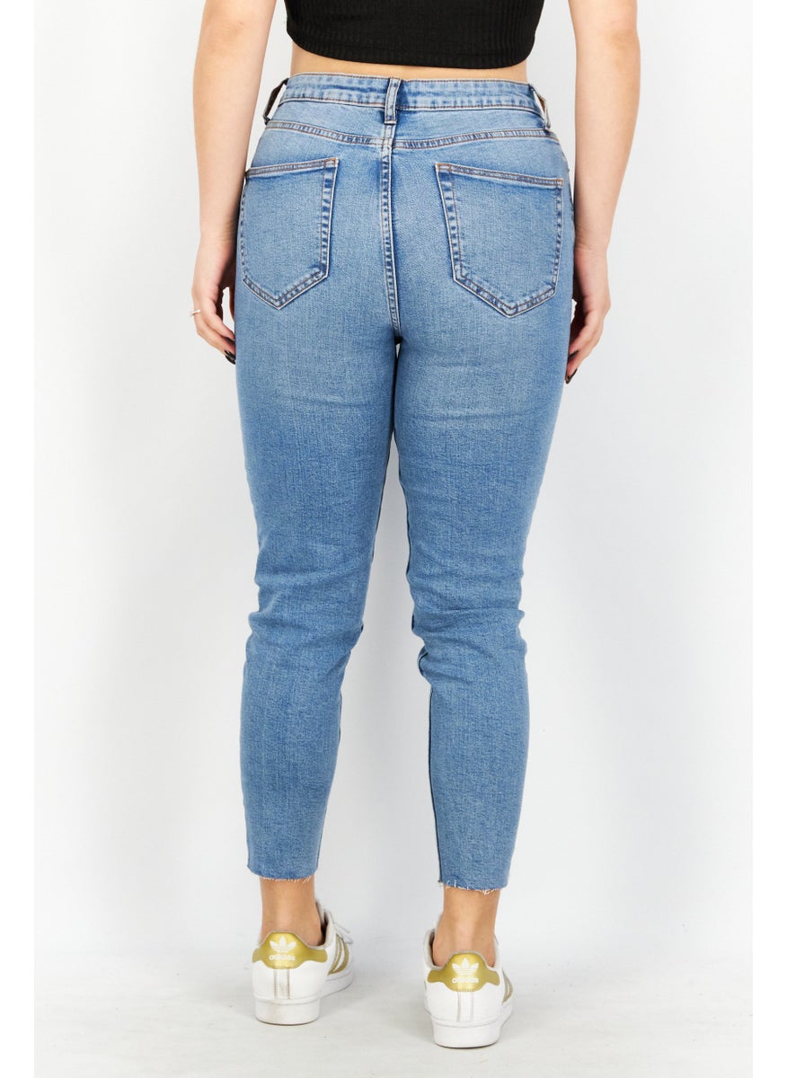 Denim Women Regular Fit Wash Non-Stretchable Denim, Blue  - Image 4
