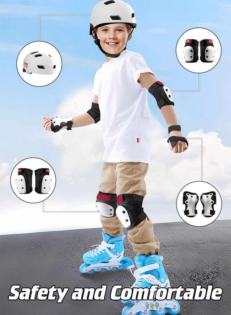 MaBaby 7 in 1 Kids Helmet Adjustable Protective Sports Gear Set, Kids Bike Helmets, Kick Scooter, Inline Skate, with Knee Elbow Pads Wrist Guards, for Kids Ages 3-15 Boys and Girls(S Size: Head 50-54cm) - Image 3
