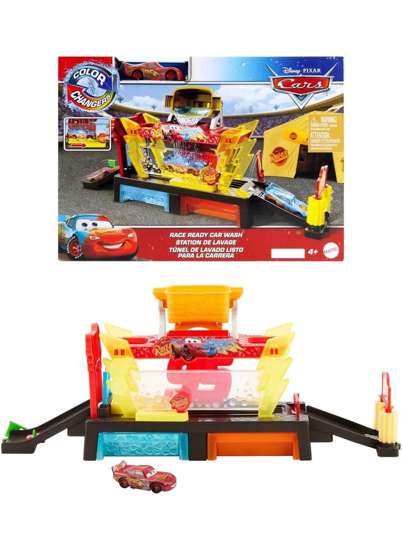Disney Pixar Cars Color Changers Lightning McQueen Race Ready Car Wash - Image 1