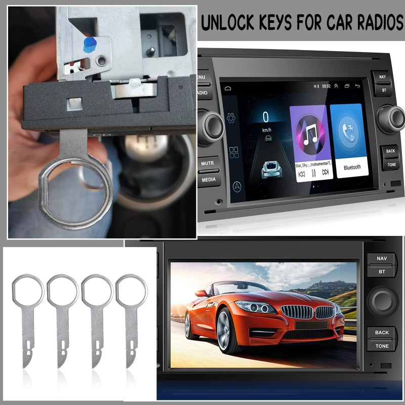 Professional Radio Removal Keys - 4PC Stainless Steel Extraction Tool Set for VW, Audi, Mercedes, BMW, Ford Vehicles - Image 5