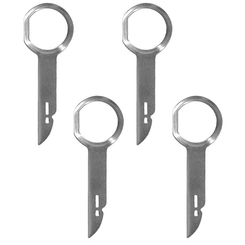 Professional Radio Removal Keys - 4PC Stainless Steel Extraction Tool Set for VW, Audi, Mercedes, BMW, Ford Vehicles - Image 1