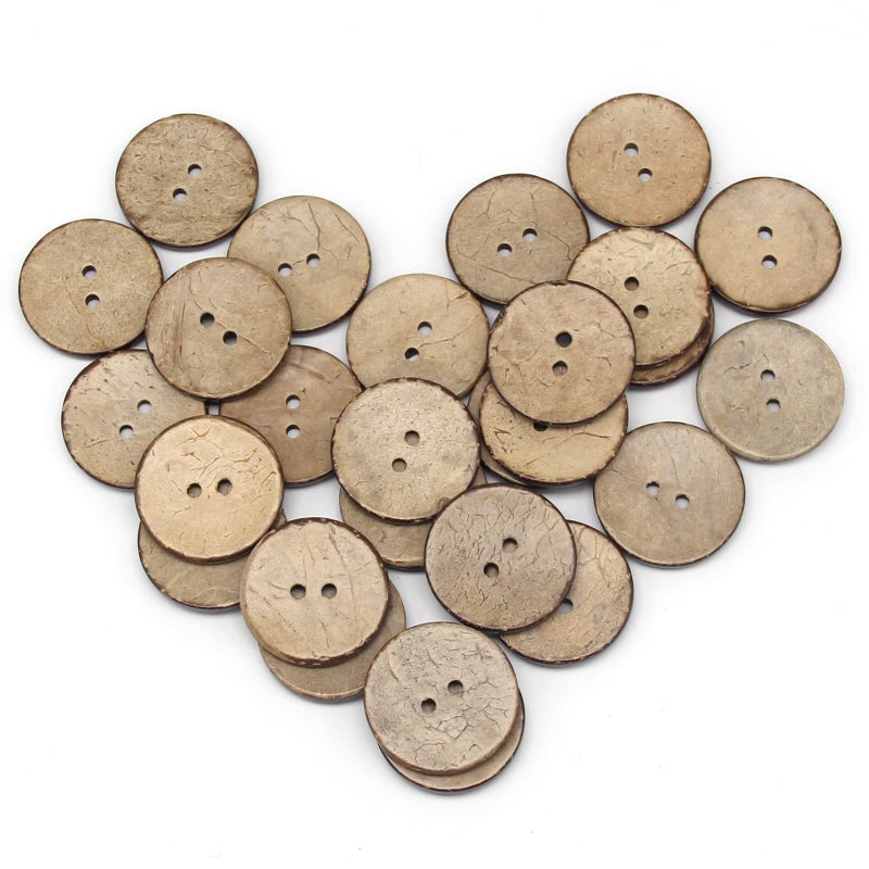 USOSOU USOSOU 50pcs 30mm118inch Brown Natural Coconut Shell Buttons 2 Holes EcoFriendly Wooden Buttons for Sewing Children Handmade Scrapbooking Baby Clothes DIY Crafts Large Decorations 