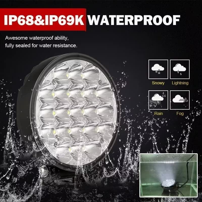 BIGLION.X 6-Inch Round LED Offroad Light 2pcs 210W 32000LM Super Bright Spot Driving Light With Wiring Harness Waterproof IP68 12V 24V for Pickup Trucks UTV SUV - Image 5