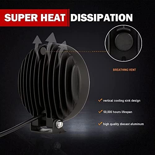 BIGLION.X 6-Inch Round LED Offroad Light 2pcs 210W 32000LM Super Bright Spot Driving Light With Wiring Harness Waterproof IP68 12V 24V for Pickup Trucks UTV SUV - Image 4
