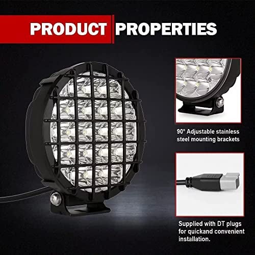 BIGLION.X 6-Inch Round LED Offroad Light 2pcs 210W 32000LM Super Bright Spot Driving Light With Wiring Harness Waterproof IP68 12V 24V for Pickup Trucks UTV SUV - Image 3