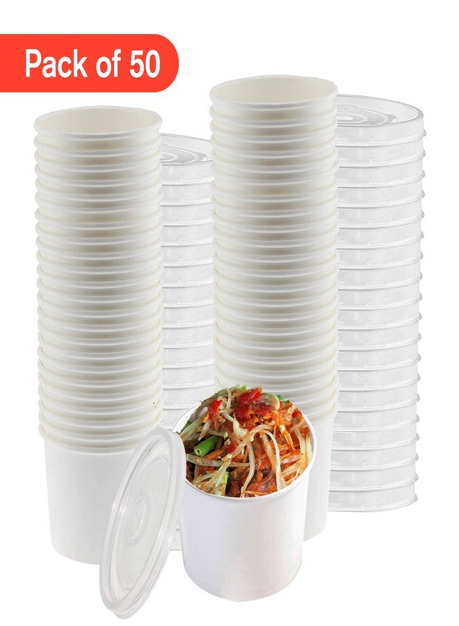 Smygoods 8oz Paper Soup Containers With Lids, Disposable Soup Bowls With Lids, 50 Count, - Image 2