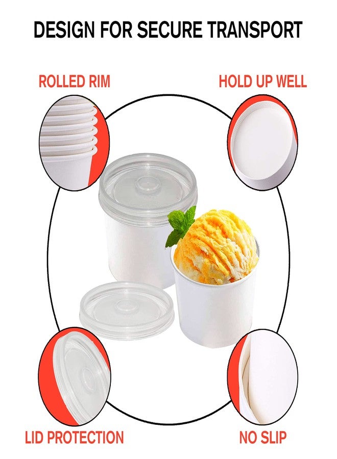 Smygoods 8oz Paper Soup Containers With Lids, Disposable Soup Bowls With Lids, 50 Count, - Image 3