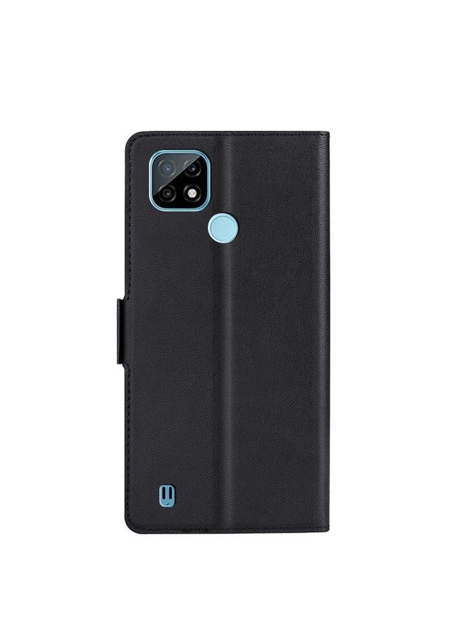 S-TOP Case For OPPO Realme C21 Ultra-thin Voltage Side Buckle PU + TPU Leather Phone Case - Image 3