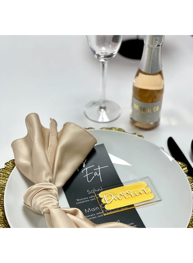 20 Pcs Clear Acrylic Place Cards, 5x9cm Blank Acrylic Name Cards for Wedding Table Setting, Reusable Transparent Escort for Dinner Party, Events, Customizable Rectangle Seating Plates - Image 4