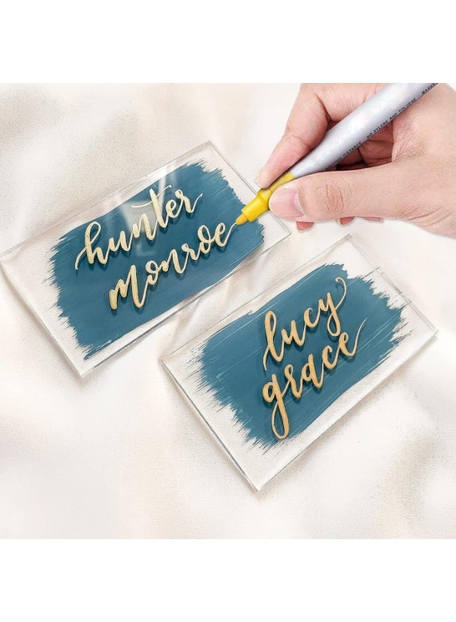 20 Pcs Clear Acrylic Place Cards, 5x9cm Blank Acrylic Name Cards for Wedding Table Setting, Reusable Transparent Escort for Dinner Party, Events, Customizable Rectangle Seating Plates - Image 5