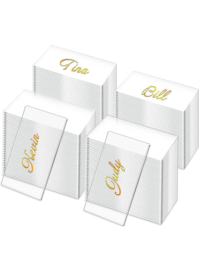 20 Pcs Clear Acrylic Place Cards, 5x9cm Blank Acrylic Name Cards for Wedding Table Setting, Reusable Transparent Escort for Dinner Party, Events, Customizable Rectangle Seating Plates - Image 1