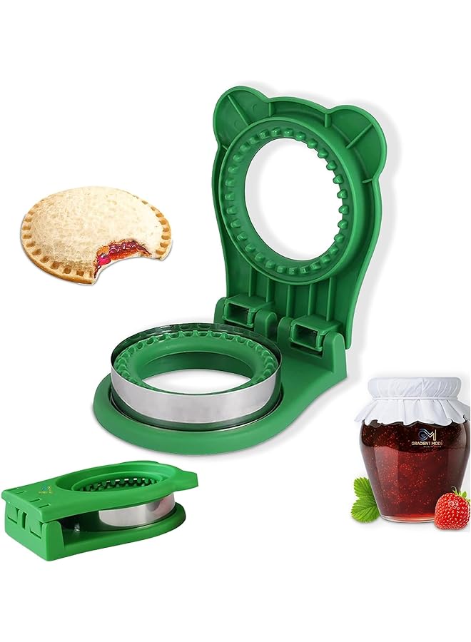 كاست ويف قطاعة الساندويتشات وصانعة السدادات غير القابلة للكسر من الفولاذ المقاوم للصدأ قاطعة الخبز صانعة الساندويتشات للأطفال صندوق بينتو قاطعة الساندويتشات ومانع التسرب للأطفال التي تصنعها بنفسك شطائر الجيب - Image 1