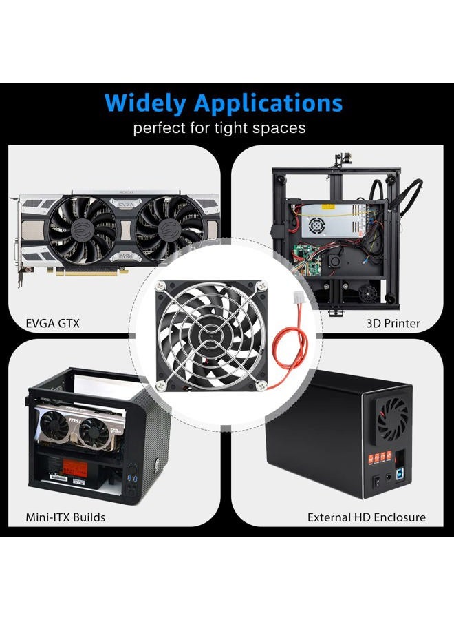 Gdstime Radiator 80mm x 80mm x 10mm 12V Brushless DC Cooling Fan - Image 3