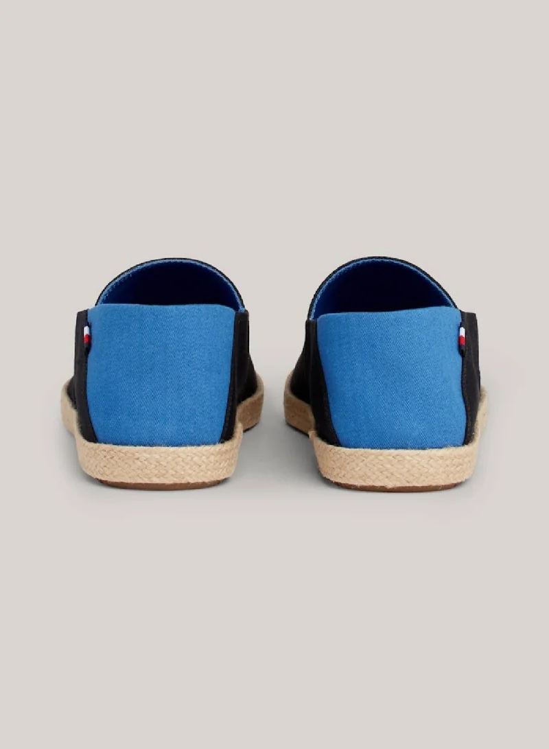TOMMY HILFIGER Men's Canvas Logo Espadrilles -  Cotton canvas upper, Black