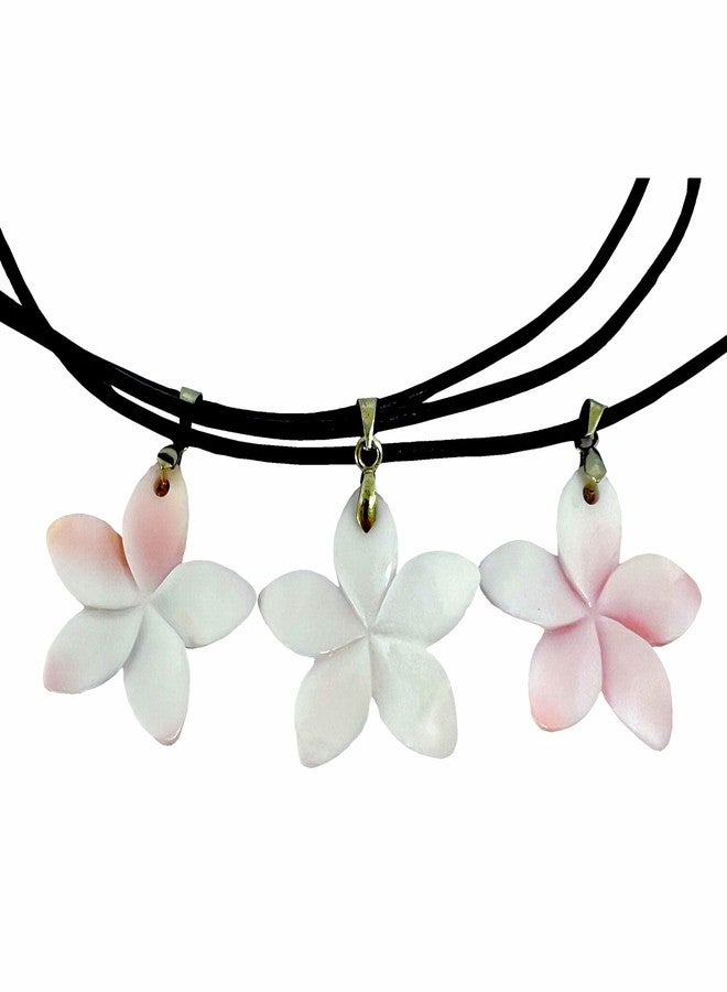Zero Gravity Hawaii Hawaiian Jewelry Light Pink Plumeria Flower Hand Carved Shell Necklace - Image 2