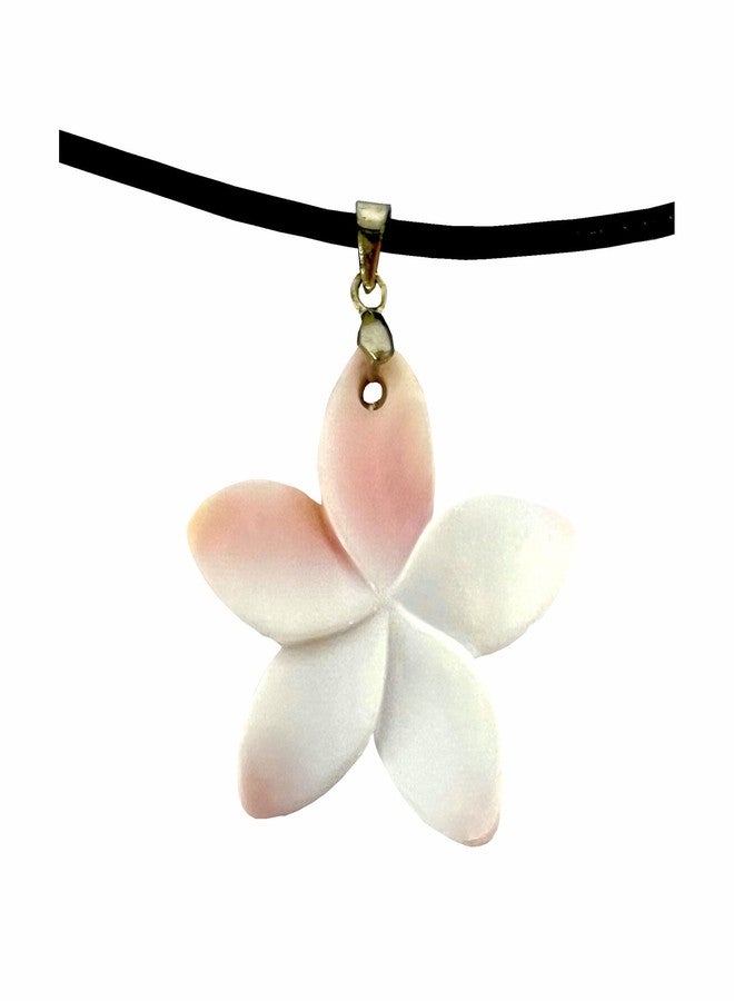 Zero Gravity Hawaii Hawaiian Jewelry Light Pink Plumeria Flower Hand Carved Shell Necklace - Image 1