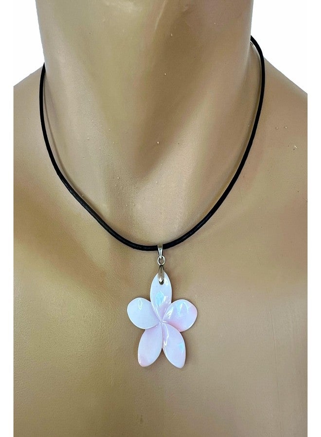Zero Gravity Hawaii Hawaiian Jewelry Light Pink Plumeria Flower Hand Carved Shell Necklace - Image 5