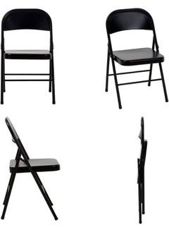 MOMENT Premium Snake Skin Folding Chair With Padded Seats Multi Functional Portable Chair For Home Dining Office Outdoor Fishing, Black  - Image 4