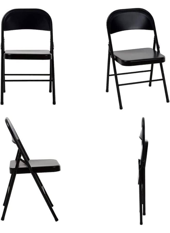 MOMENT Premium Snake Skin Folding Chair With Padded Seats Multi Functional Portable Chair For Home Dining Office Outdoor Fishing, Black  - Image 4