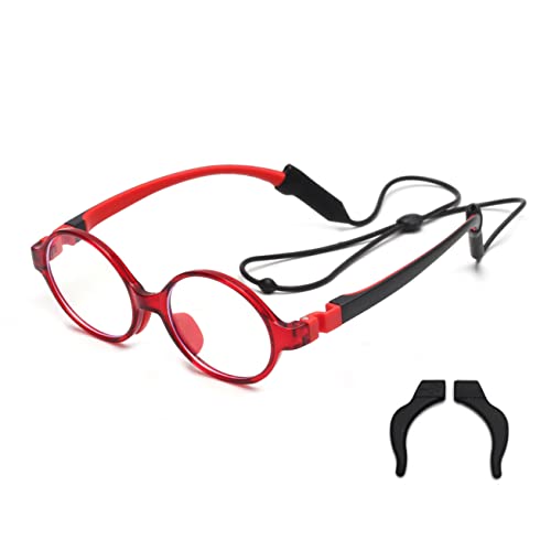 JM Kids Blue Light Glasses Computer Gaming Grasses for Girls Boys Age 310 Anti Blue Ray TR90 Eyeglasses Red Round Style - Image 2