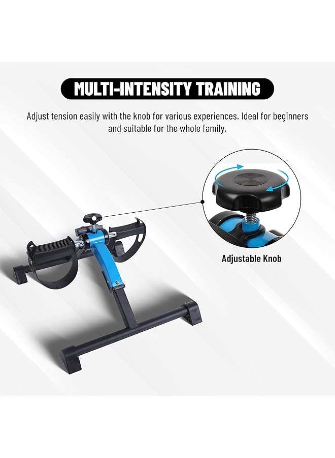 ENDLESS  Folding Pedal Exerciser With Lcd Monitor Blue Material: Alloy Steel Mini Under Desk Exercise Bike Foot Hand Cycle Portable Arm And Leg Exercise Peddler Machine For Men And Women - Image 5