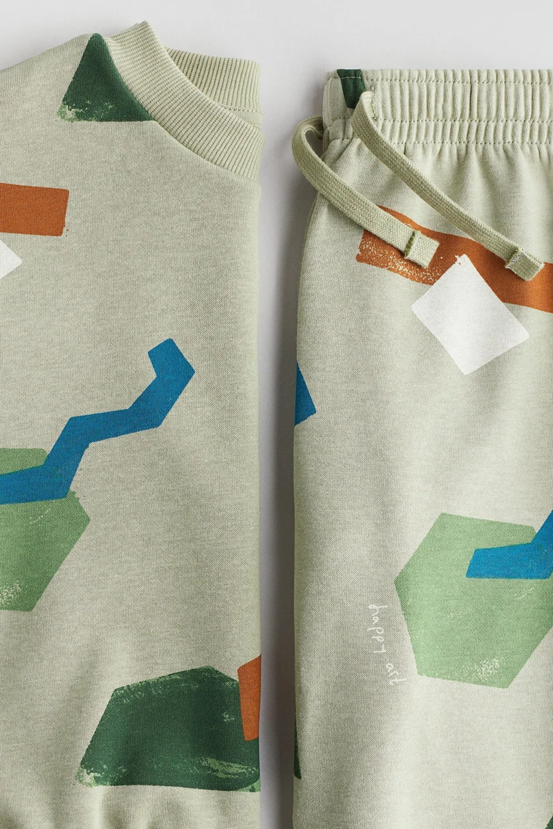 H&M 2-piece printed sweatshirt set
